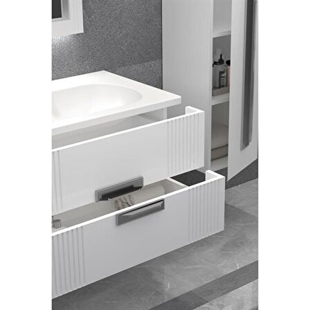 NUEVA 80 CM BEYAZ BANYO DOLABI - BOY DOLAP HARİÇ