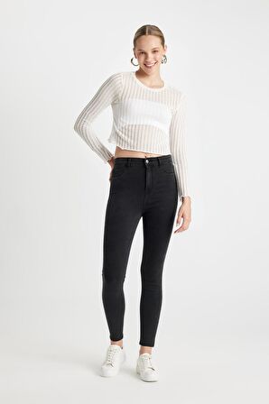 DeFacto Jegging Yüksek Bel Bilek Boy Dar Paça Basic Düz Jean Pantolon B7498AX24AUNM36