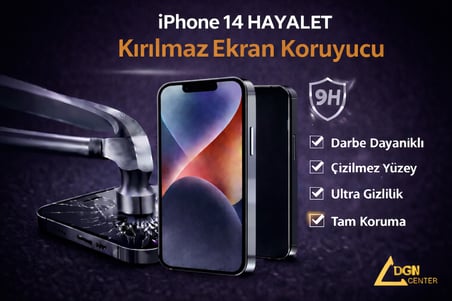 İphone 14 Uyumlu Hayalet Kırılmaz Ekran Koruyucu