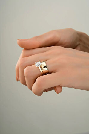 14 Ayar Tektaş Alyans Altın Yüzük