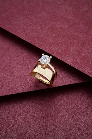 14 Ayar Tektaş Alyans Altın Yüzük