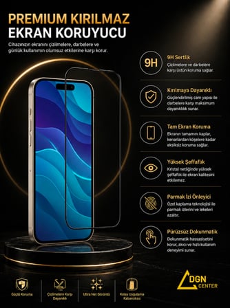  iPhone 14 Plus Uyumlu Premium Kırılmaz Ekran Koruyucu