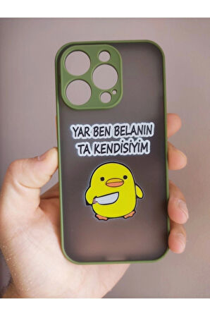 Iphone 14 Pro Katil Civciv Tasarım Tuşları Renkli Telefon Boyun Askılı Set Kılıf