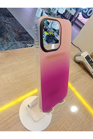 İPhone 14 Pro Max Uyumlu Hologram Özellikli Işıkta Renk Değiştiren Kapak