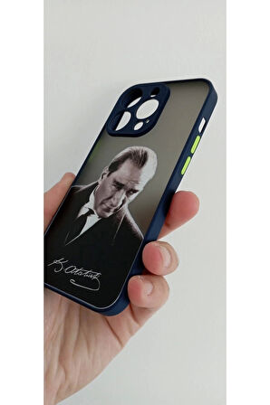 İPhone 14 Pro Max Mustafa Kemal Atatürk Tasarım Telefon Boyun Askılı Set Kılıf
