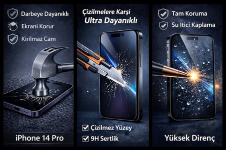 İphone 14 Pro Uyumlu Kırılmaz Ekran Koruyucu