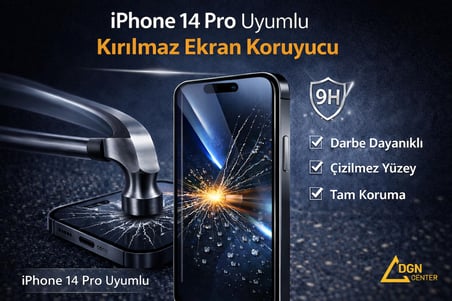 İphone 14 Pro Uyumlu Kırılmaz Ekran Koruyucu
