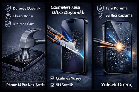 İphone 14 Pro Max Uyumlu Kırılmaz Ekran Koruyucu