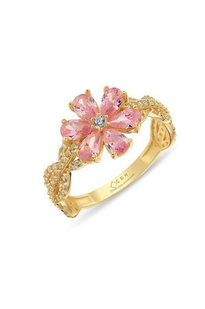 Pembe Çiçek Altın Yüzük Zy0296 14yeni0108