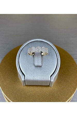 Yarım Tur Taşlı Altın Yüzük 14yeni0118