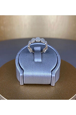 Yarım Tur Taşlı Altın Yüzük 14yeni0118