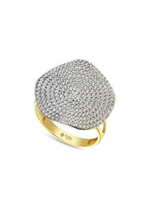 Oval Taşlı Altın Yüzük Zy0198 14yeni0024