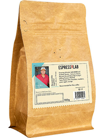 Espressolab Costa Rica La Lia 250g – Sütlü Çikolata, Turunçgil ve Yeşil Elma Tadım Notaları