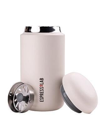 Espressolab Paslanmaz Çelik Beyaz Mini Mug Termos 300 ml No:88