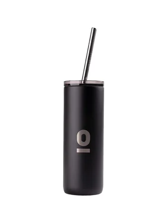 Paslanmaz Çelik Şeffaf Kapaklı Siyah Mug Termos 600 ml No:83