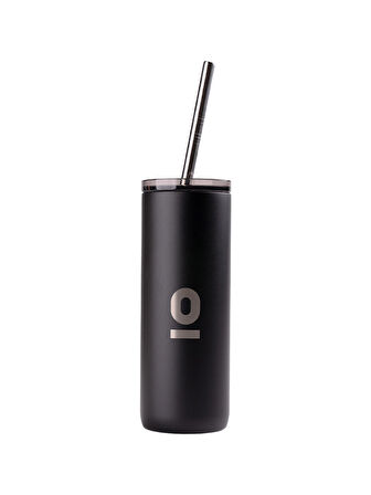 Paslanmaz Çelik Şeffaf Kapaklı Siyah Mug Termos 600 ml No:83
