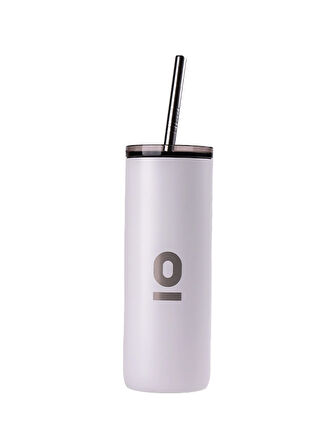  Paslanmaz Çelik Şeffaf Kapaklı Beyaz Mug Termos 600 ml No:84