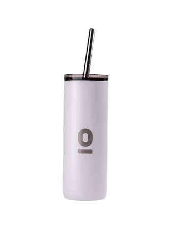  Paslanmaz Çelik Şeffaf Kapaklı Beyaz Mug Termos 600 ml No:84