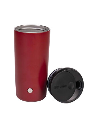 Espressolab Kırmızı Mat Dokulu Paslanmaz Çelik Termos 480 ml Kapaklı No:92