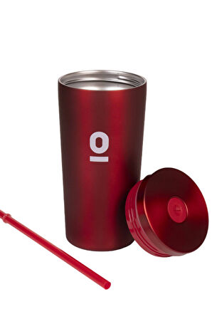 Espressolab Kırmızı Metal Paslanmaz Çelik Pipetli Termos 520 ml Kapaklı No:95