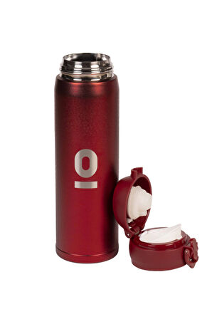 Espressolab Kırmızı Dokulu Paslanmaz Çelik Termos 430 ml Kapaklı No:105