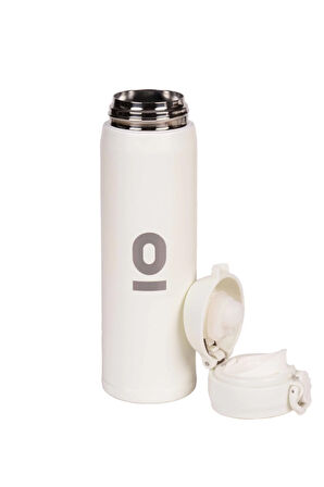 Espressolab Beyaz Dokulu Paslanmaz Çelik Termos 430 ml Kapaklı No:106