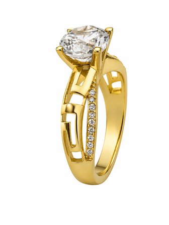 Yazıcılar 14 Ayar Altın Tektaş Model Golden Myth Kadın Yüzük 2,92 GR (372)