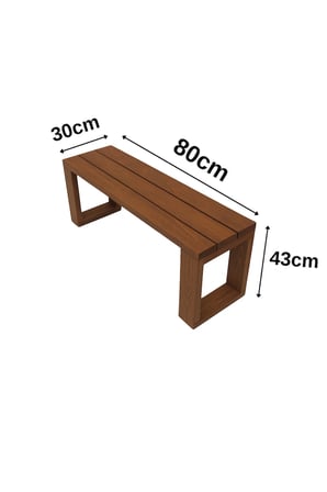 Dizywood Masif Ahşap Bank Bench 80 X 30 X 43 Cm – Dekoratif Oturma Bankı