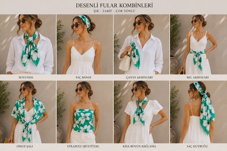 İPEKSİ SATEN ÇİÇEK DESEN 70CM*70CM FULAR