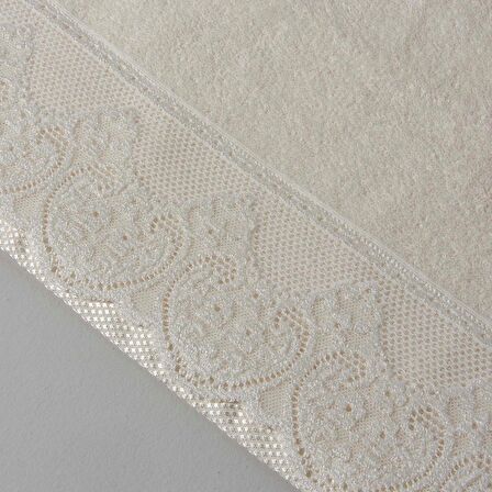 Linens Lace Pamuk 50x80 cm Yüz Havlusu Ekru