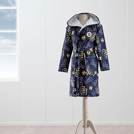 Taç Lisanslı Fenerbahçe 1907 6-8 Yaş Çocuk Baskılı Bornoz