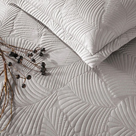 Linens Leaf Tek Kişilik Yatak Örtüsü Seti Vizon