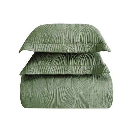 Linens Leaf Yatak Örtüsü Koyu Yeşil Tek Kişilik