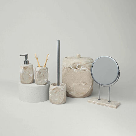 Linens Grace 8,8X11,6/17,7 cm Sıvı Sabunluk Bej