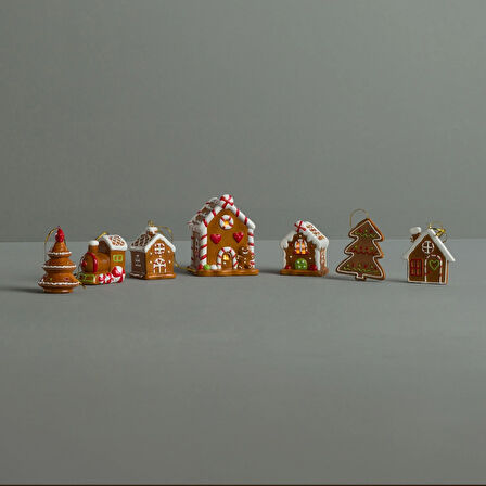 Linens Cookie House 6x1x7 cm Ağaç Süsü