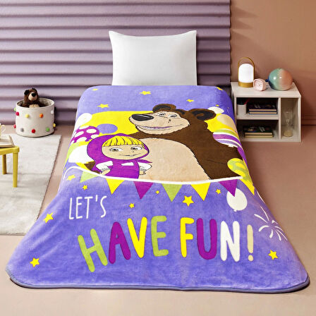 TAÇ LİSANSLI MASHA AND THE BEAR FUN BATTANİYE TEK KİŞİLİK