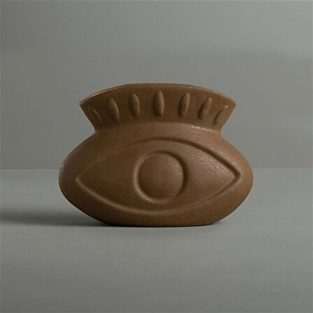 Linens Eye 22x10x16 cm Vazo Kahve