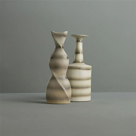 Linens Helix 22x10x16 cm Vazo Vizon Beyaz