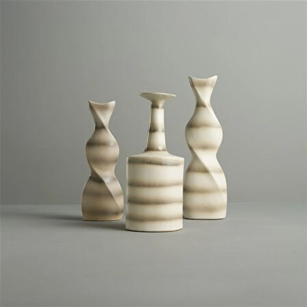 Linens Helix 22x10x16 cm Vazo Vizon Beyaz
