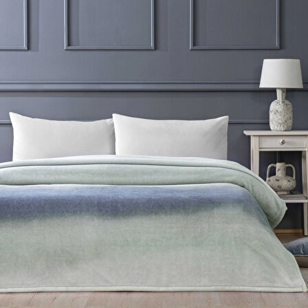 Linens Blurry Tek Kişilik Mavi Battaniye