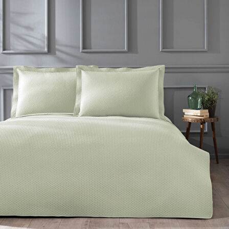 Linens Mist Çift Kişilik Yatak Örtüsü Seti Açık Yeşil