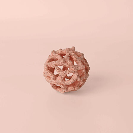 Linens Coral 9x9x9 cm Dekor Mercan