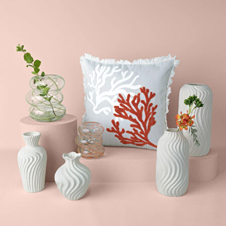 Linens Chiko 14x14x30,5 cm Vazo Beyaz