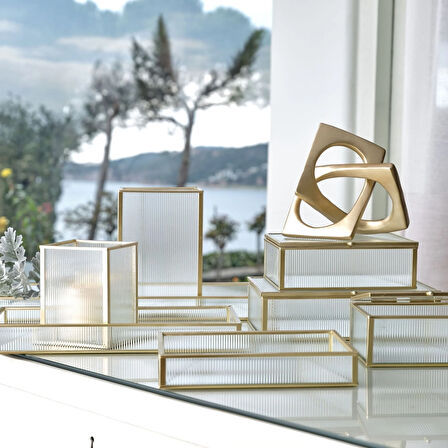 Linens Laveta 12x12x18 cm Düzenleyici Gold