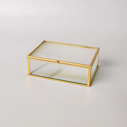 Linens Laveta 18x13x6 cm Dekoratif Kutu Gold