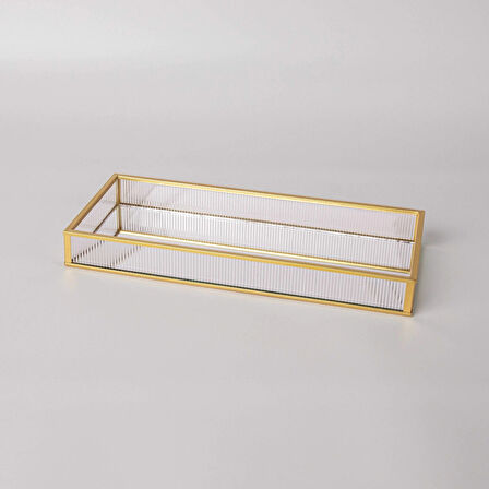 Linens Laveta 30x13x3,5 cm Dekoratif Tepsi Gold