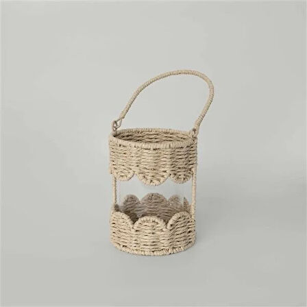 Linens Straw 14x14x32 cm Fener Natural