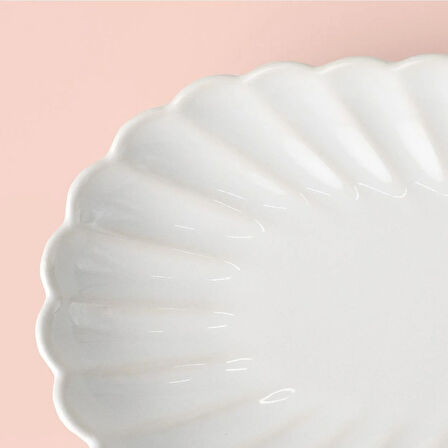 Linens Coral Kayık Tabak 23x11 cm Ekru