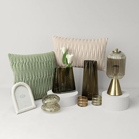 Linens Fiddle 45x45 cm Kırlent Kılıfı Yeşil