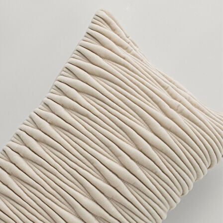 Linens Fiddle 45x45 cm Kırlent Kılıfı Bej